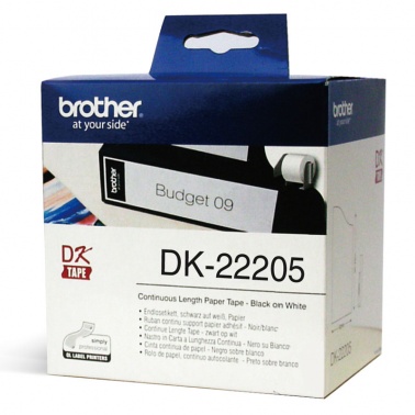 兄弟Brother原装DK-22205标签机打印机色带62mm*30.48m白底黑字