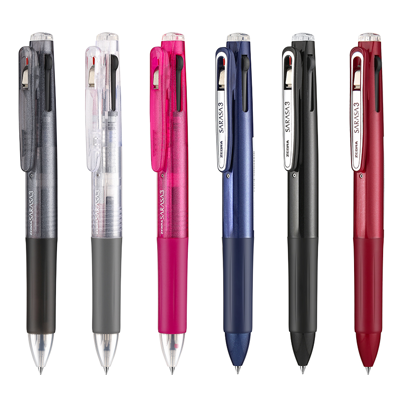ZEBRA斑马多色中性笔J3J2红蓝黑三色多功能笔0.5mm