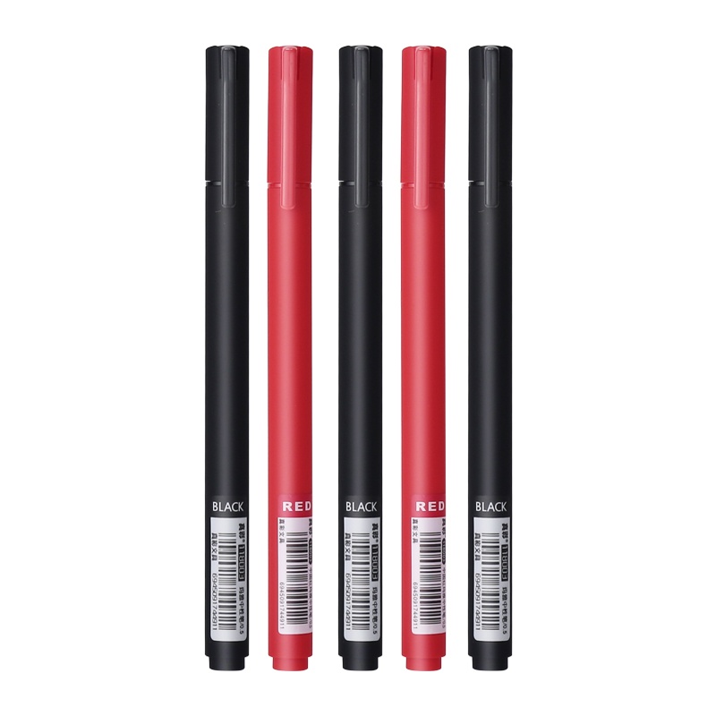 真彩中性笔子弹头碳素笔签字笔水性考试笔水笔黑红色笔118003