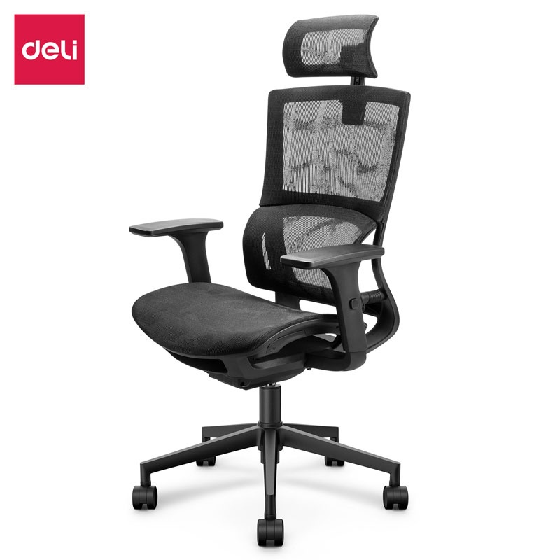 得力（deli）87050 人体工学电脑转椅/可躺办公椅/线控全网老板椅/游戏电竞椅